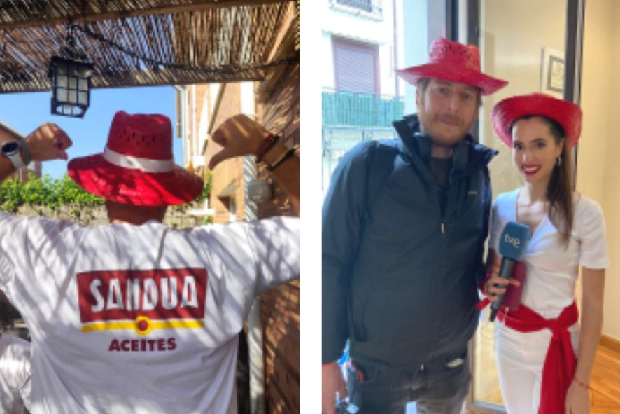 Los sombreros de Sandúa inundan las calles de Pamplona el 6 de julio